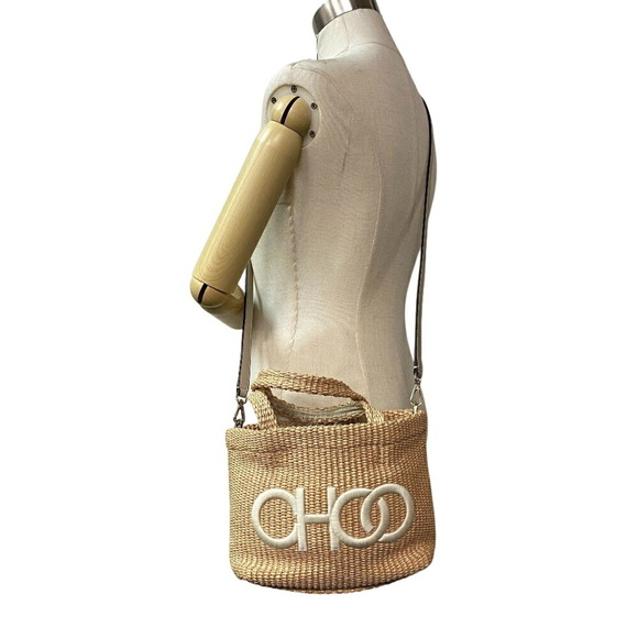 JIMMY CHOO 2-Way Basket Beach Tote Bag, Shoulder Beige, Women's - Picture 10 of 10